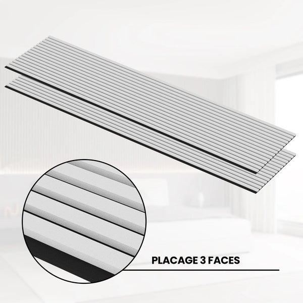 Panneaux Acoustiques Blanc Cuir - 240x60 - 21mm - Lot de 2