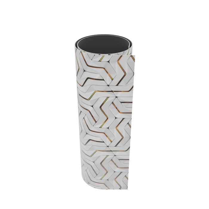 Panneau Mural - Blanc Or Hexagon - Effet Marbre - 250x120x0.3CM