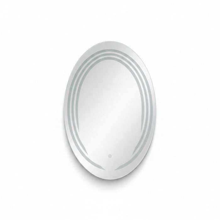 Miroir LED Mural Ovale 69×99 cm — Anneaux Lumineux Intégrés — 3 Températures Tactile — Cadre Aluminium Noir