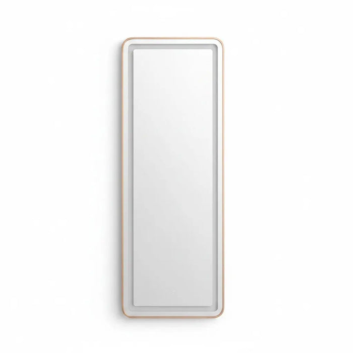 Miroir LED Mural Pleine Longueur 160×59 cm — 3 Températures Tactile — Cadre Bronze