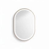 Miroir LED Mural Ovale 129×89 cm — Cadre Aluminium Bronze — 3 Températures Tactile — Style Contemporain