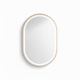 LED-Wandspiegel Oval 129×89 cm — Aluminiumrahmen Bronze — 3 Farbtemperaturen Touch — Zeitgenössischer Stil