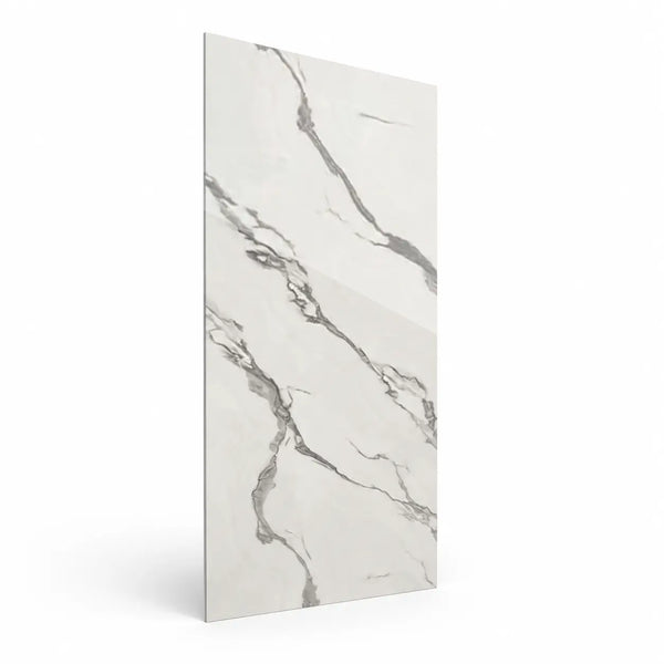 Panneau PVC - Effet Marbre Blanc - 250 x 120 cm – 100% Imperméable - 15 ans Garantie