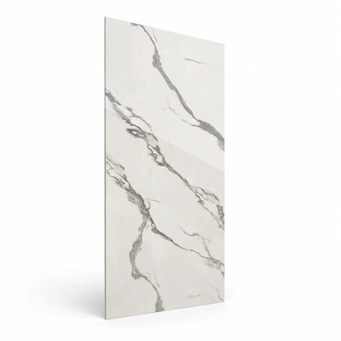 Panneau PVC - Effet Marbre Blanc - 250 x 120 cm – 100% Imperméable - 15 ans Garantie