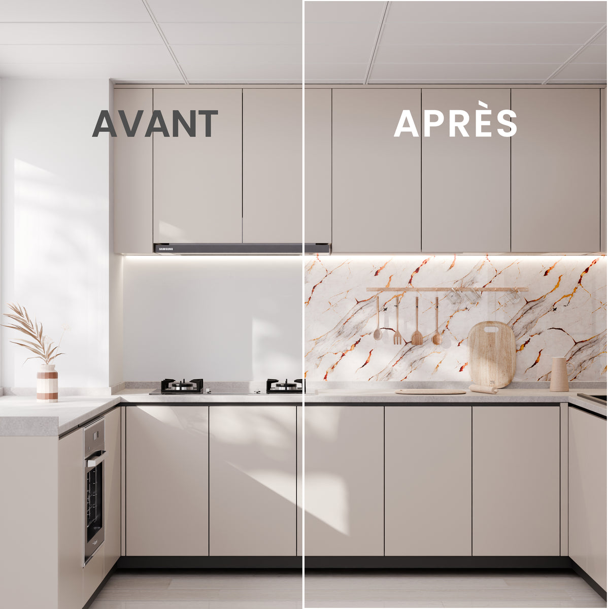Panneau Mural - Blanc Or 2 - Effet Marbre - 250x120x0.3CM