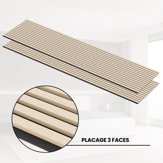 Panneaux Acoustiques Chêne Clair – 240x60 – 21 mm - Lot de 2