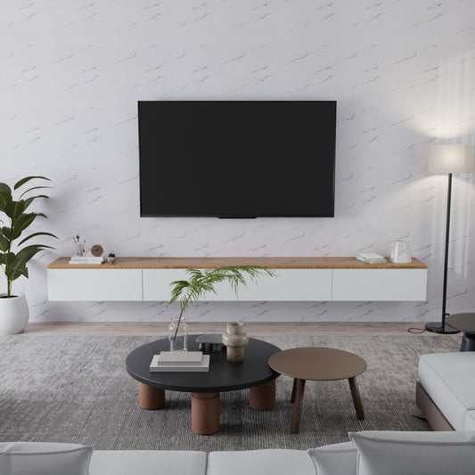 Panneau Mural - Blanc Gris - Effet Marbre - 250x120x0.3CM