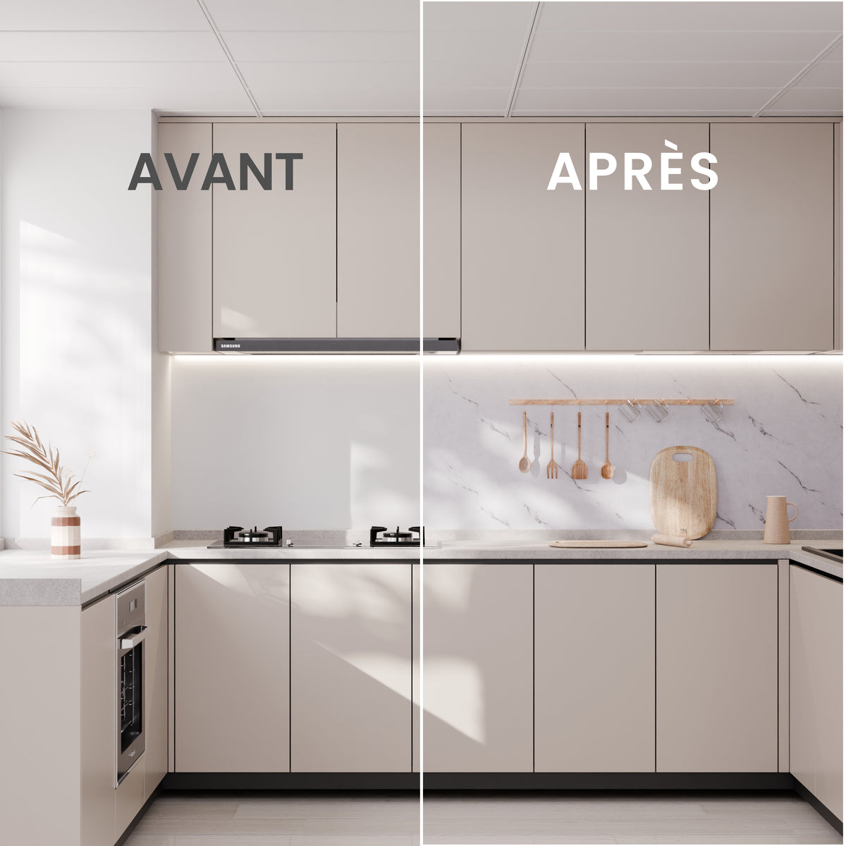 Panneau Mural - Blanc Gris - Effet Marbre - 250x120x0.3CM