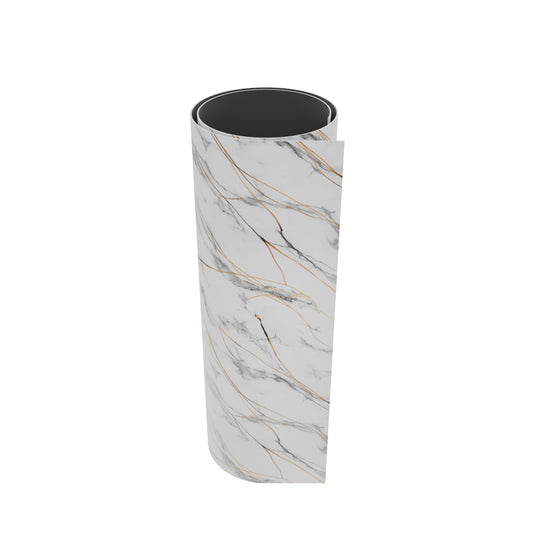 Panneau Mural - Blanc Trait Or - Effet Marbre - 250x120x0.3CM