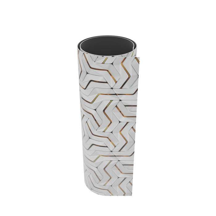 Wall Panel - White Gold Hexagon - Marble Effect - 250x120x0.3CM