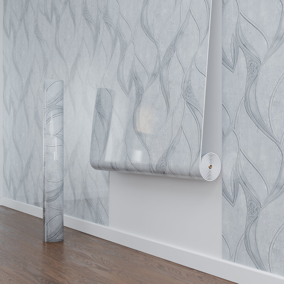 Panneau Mural - Blanc Chrome - Effet Marbre - 250x120x0.3CM