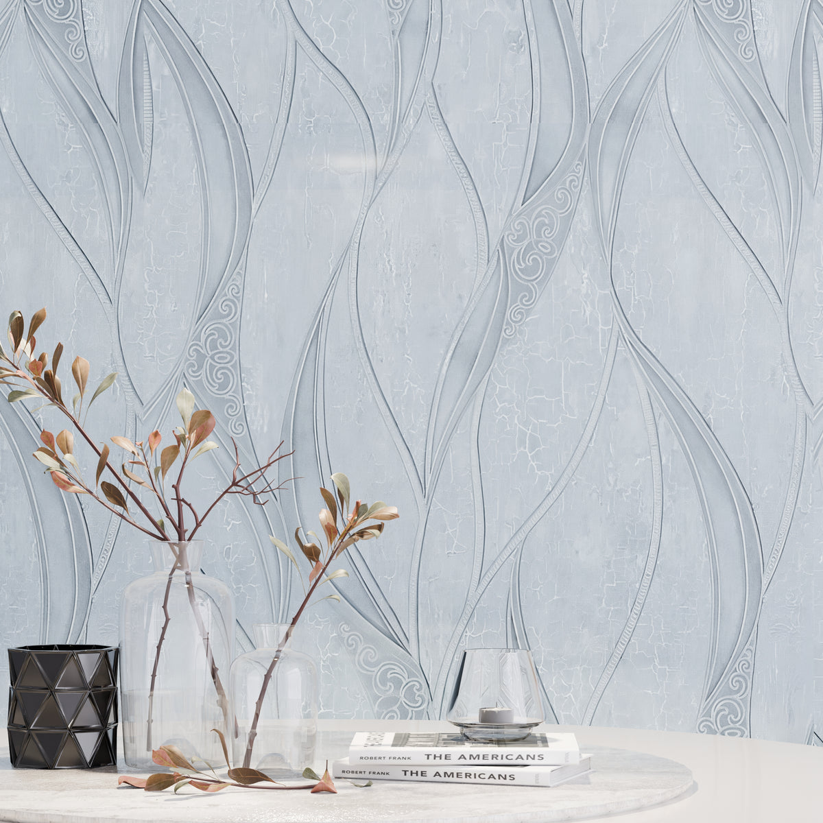 Panneau Mural - Blanc Chrome - Effet Marbre - 250x120x0.3CM