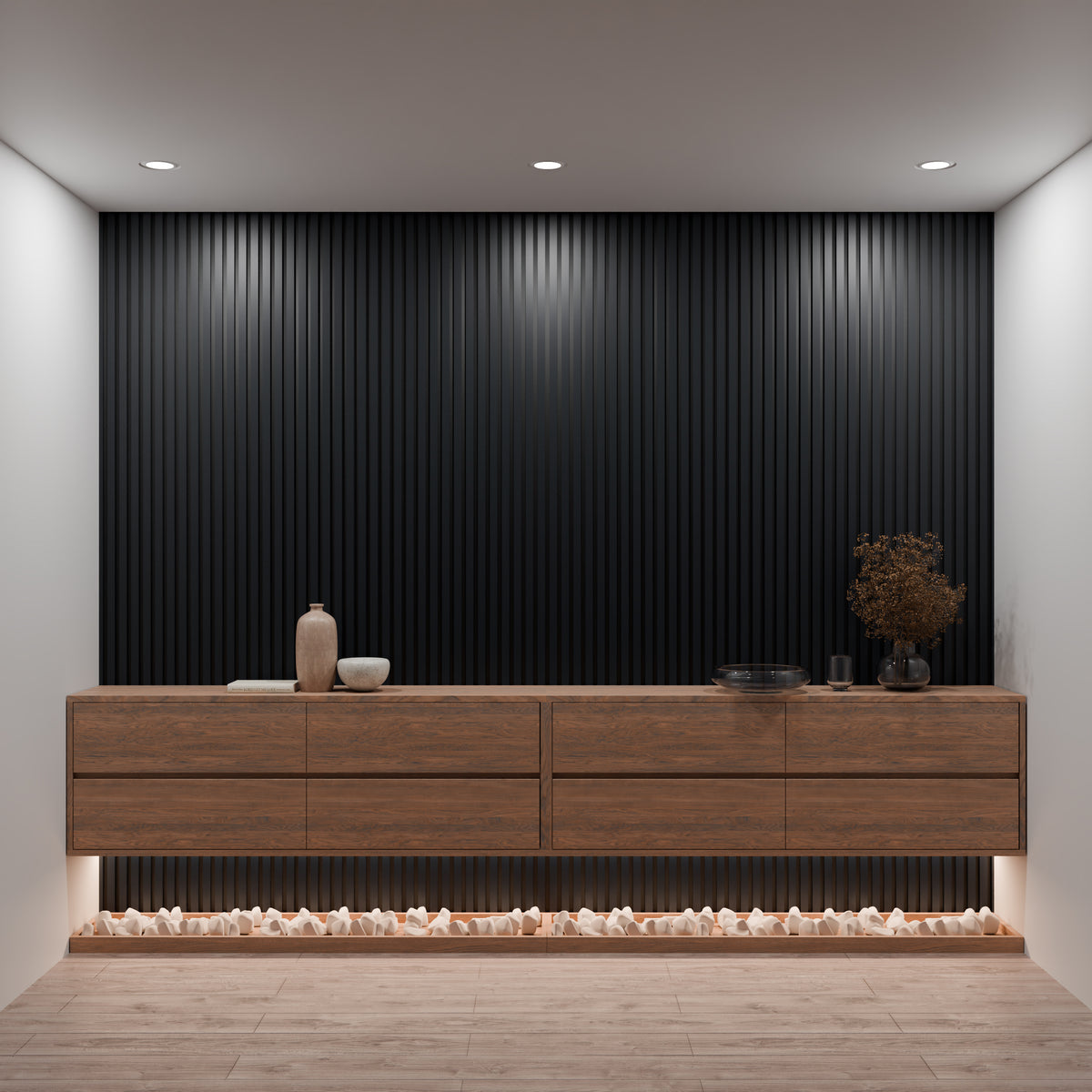 Panneaux Acoustiques Noir Mat – 240x60 – 11 mm – Lot de 4