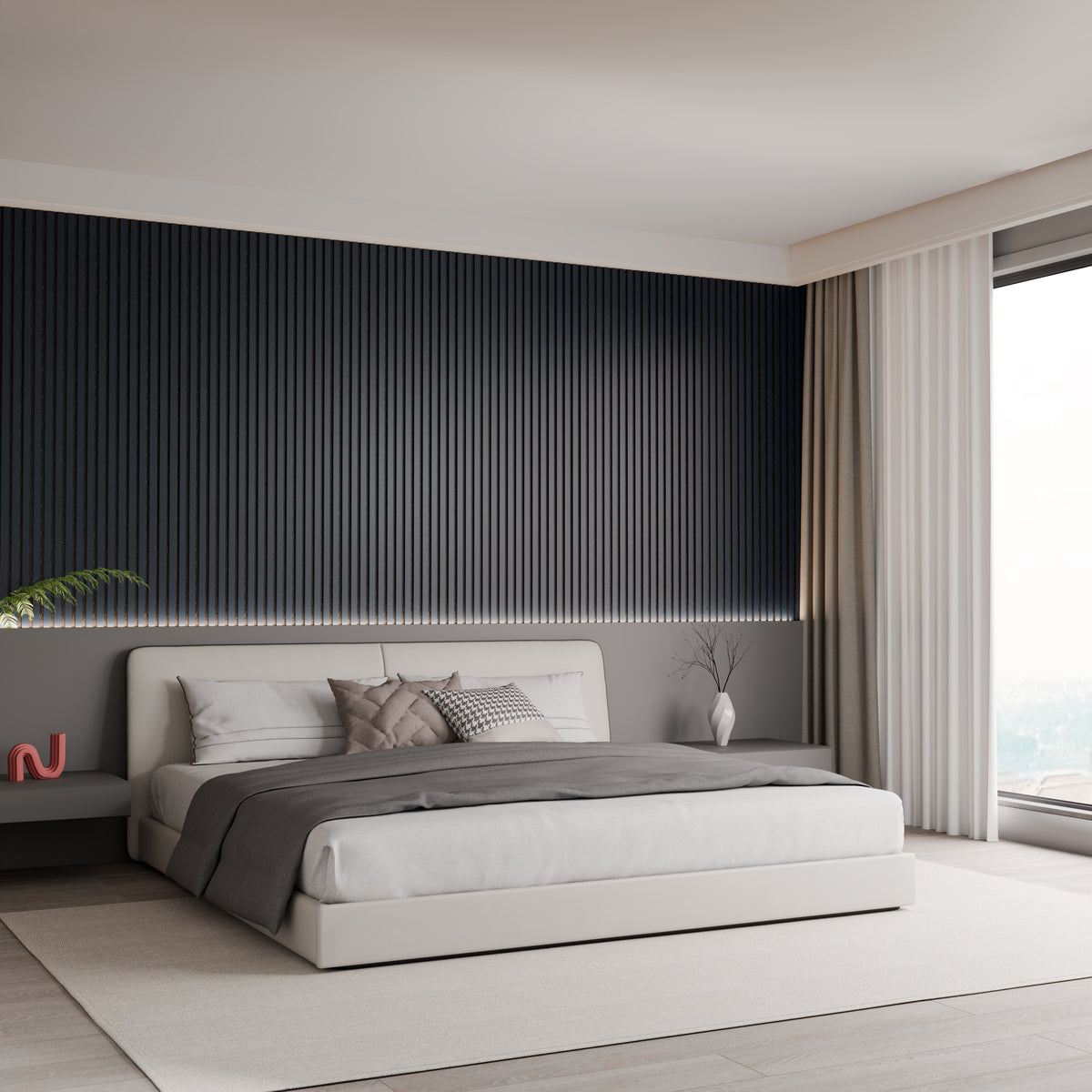 Panneaux Acoustiques Noir Mat – 240x60 – 11 mm – Lot de 4