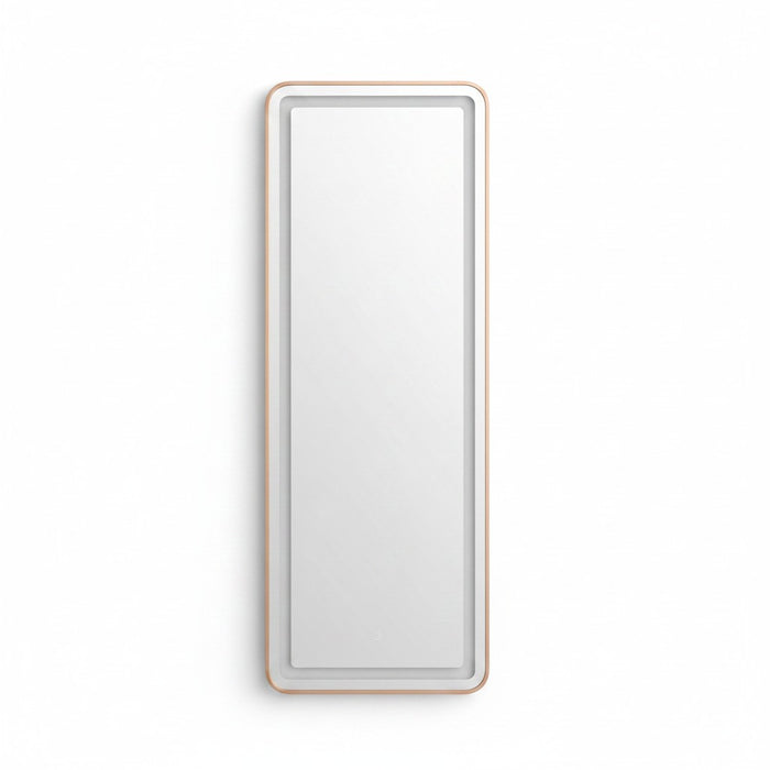 Miroir LED Mural Pleine Longueur 160×59 cm — 3 Températures Tactile — Cadre Bronze