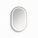LED-Wandspiegel Oval 69×99 cm – Aluminiumrahmen Bronze – 3 Touch-Farbtemperaturen – Zeitloses Design