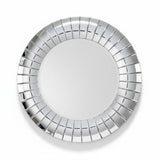 Runder Wandspiegel 89 cm – Mosaikspiegelrand – Glamour-Effekt