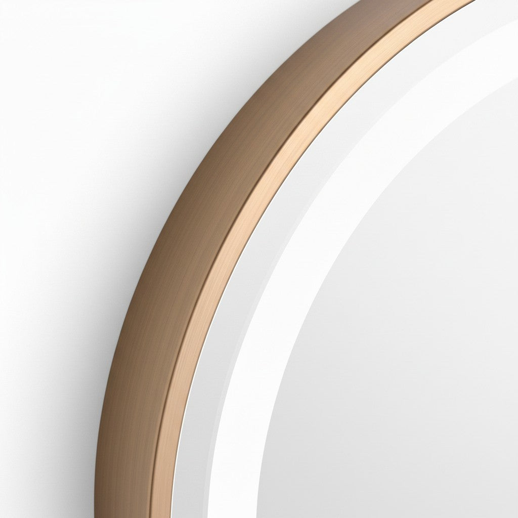 Miroir LED Mural Ovale 69×99 cm — Cadre Aluminium Bronze — 3 Températures Tactile — Design Intempore