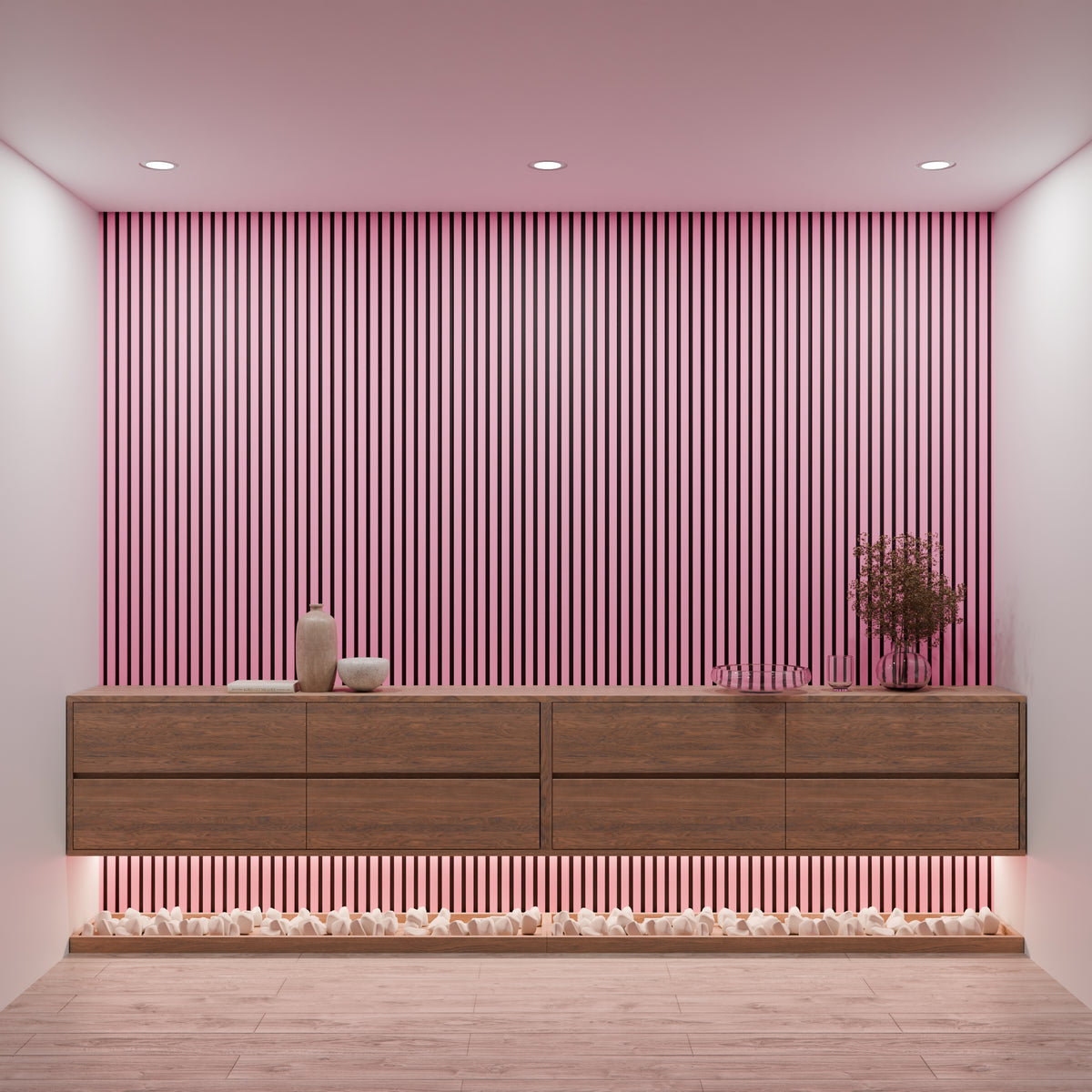 Panneaux Acoustiques Rose - 240x60 - 11mm - lot de 4