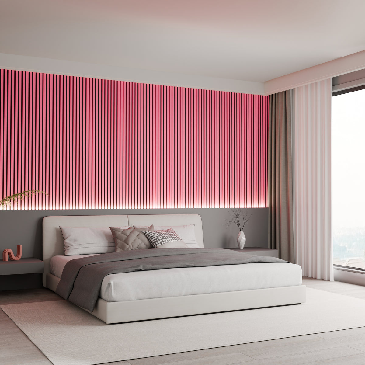 Panneaux Acoustiques Rose – 240x60 – 21 mm - Lot de 2
