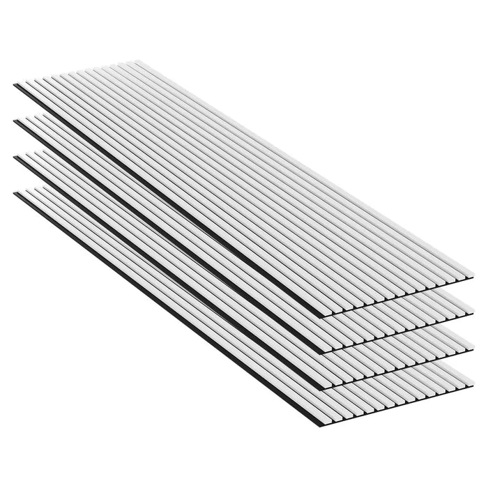 White Acoustic Panels – Leather – 240x60 – 11 mm – Set of 4