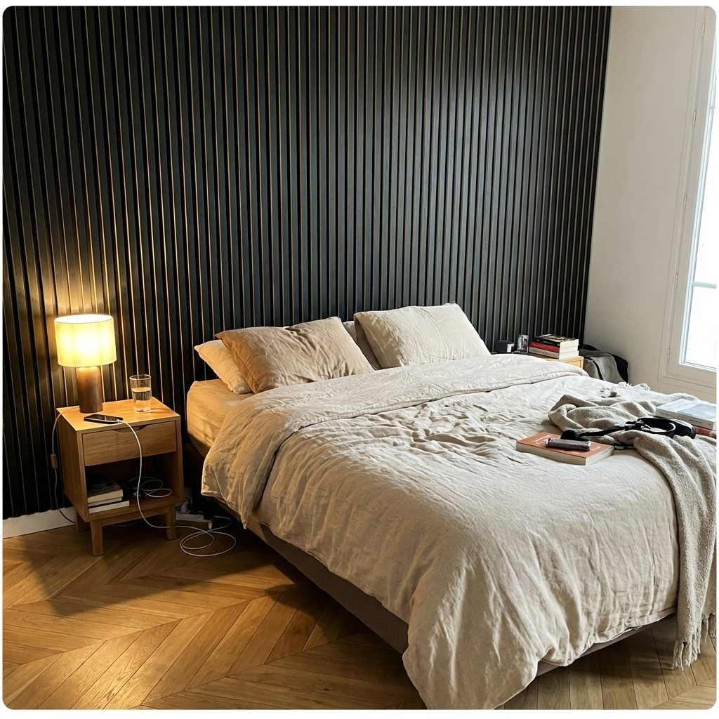 Panneaux Acoustiques Noir Mat – 240x60 – 11 mm – Lot de 4
