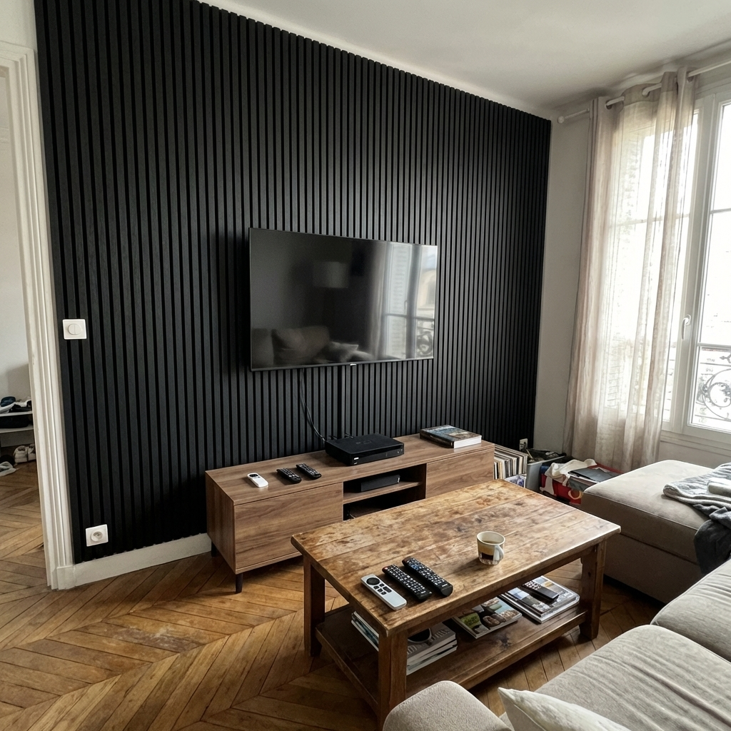 Panneaux Acoustiques Noir Mat – 240x60 – 21 mm - Lot de 2