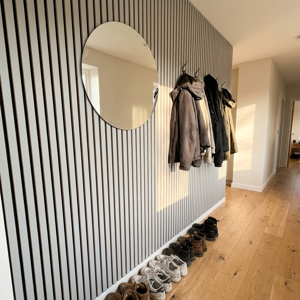 Panneaux Acoustiques Gris Cuir – 240x60 – 11 mm – Lot de 4