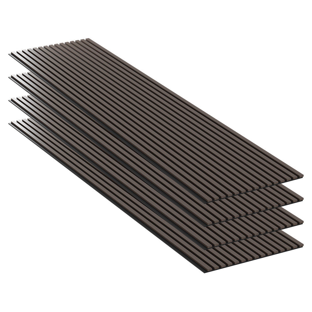 Panneaux Acoustiques Noyer Foncé – 240x60 – 11 mm – Lot de 4